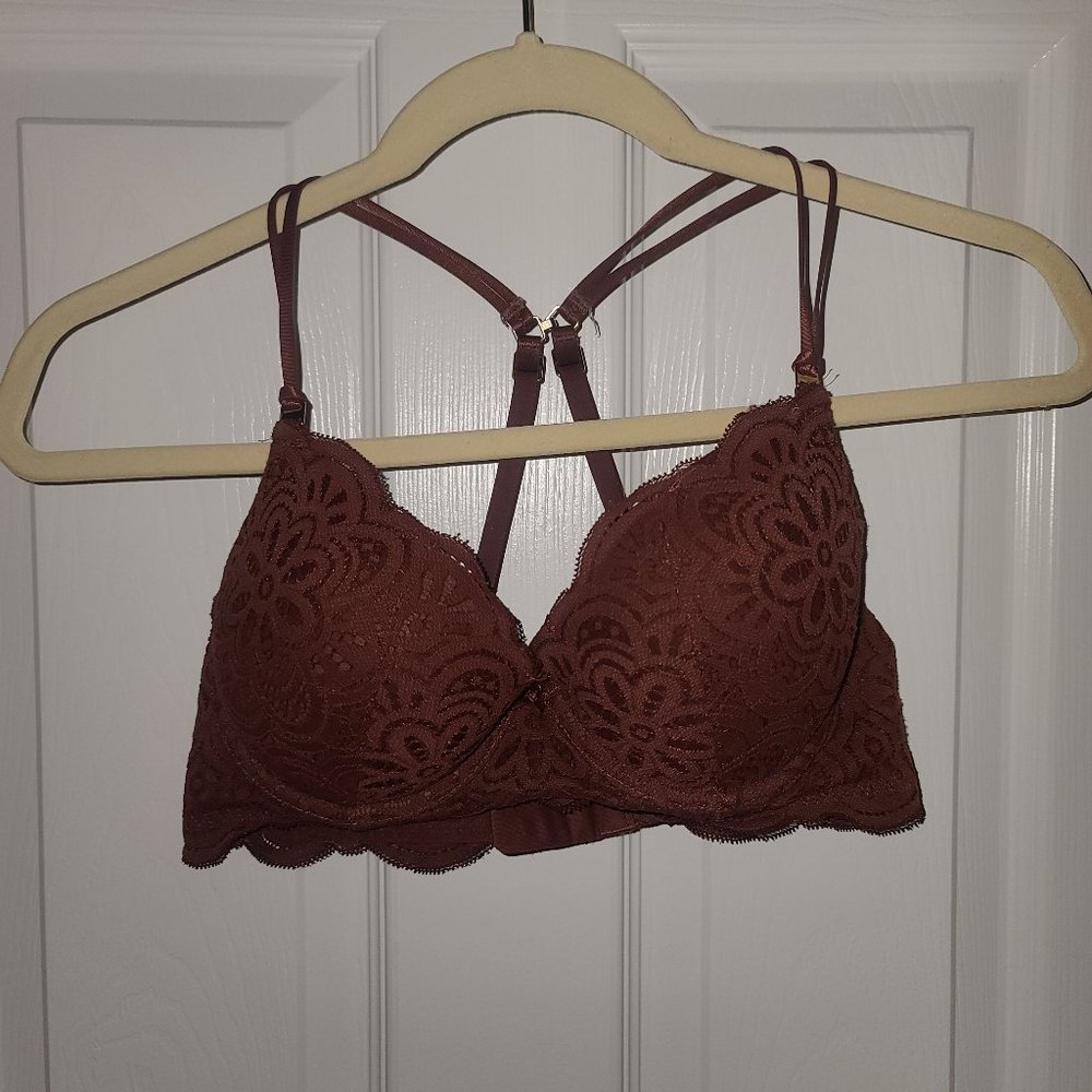 Aerie 36B Burgundy Push Up Bra, Adjustable Straps